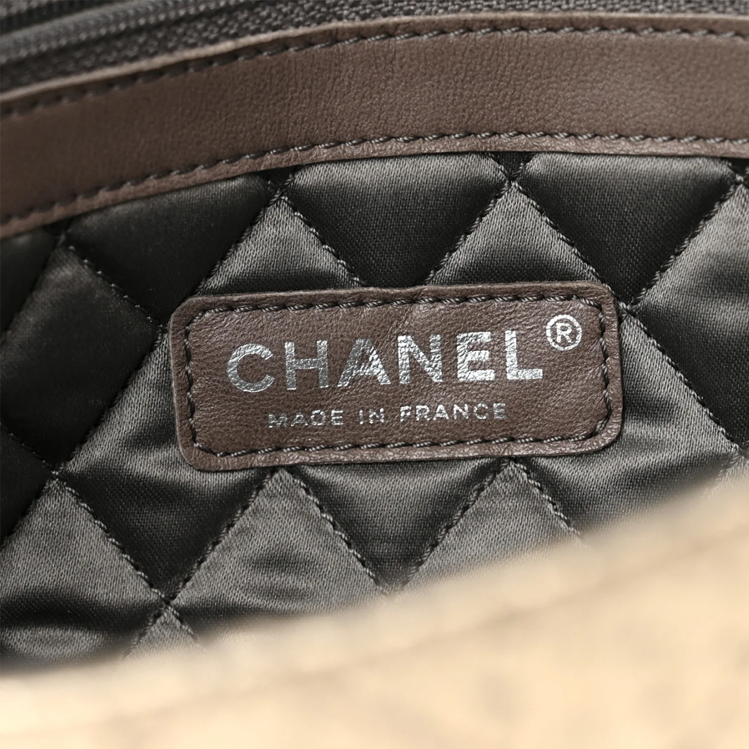 CHANEL DISTRESSED METALLIC GREY LE MARAIS LIGNE FLAP BAG