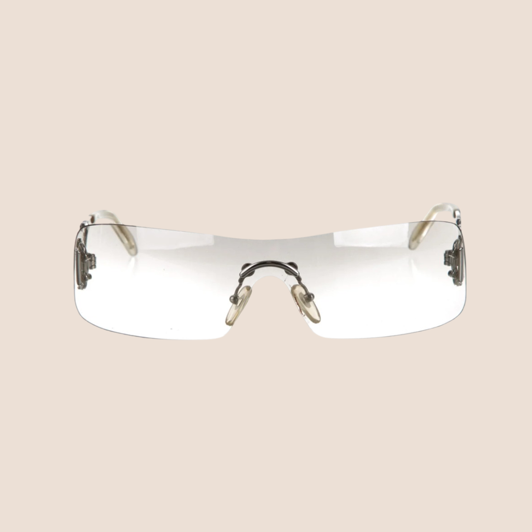 Christian Dior Authenticated Shield Sunglasses Dior // Gold & Brown DiorClub M3U Shield Sunglasses – VSP  main image 3