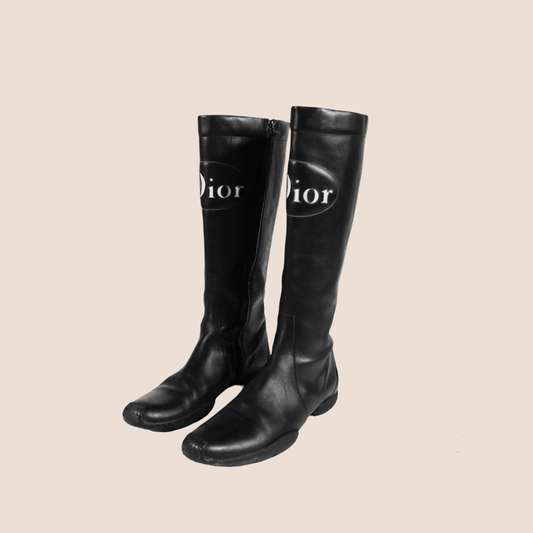 CHRISTIAN DIOR 2000 LOGO COMBAT BOOTS