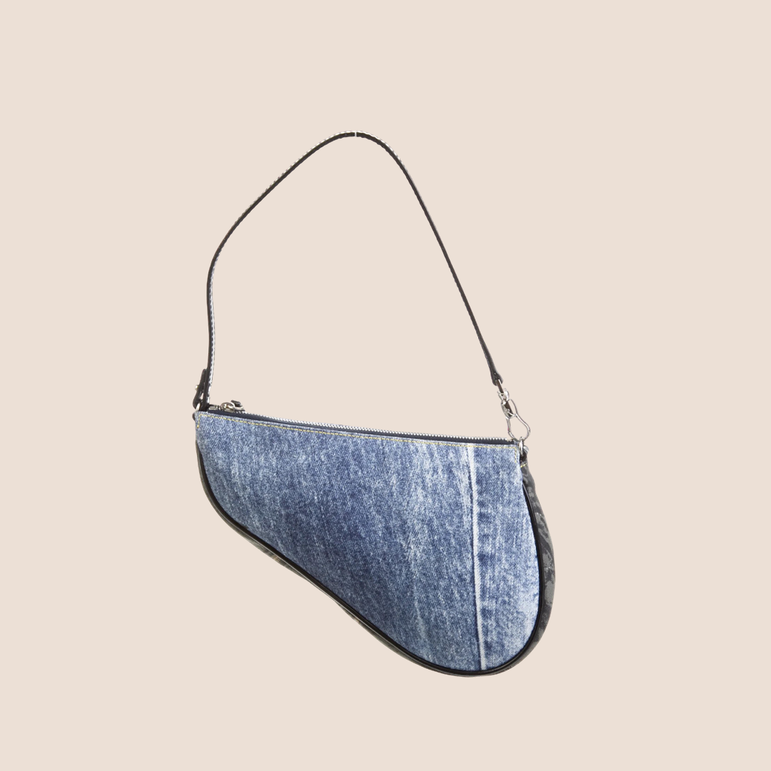 CHRISTIAN DIOR 2001 DENIM MINI SADDLE BAG