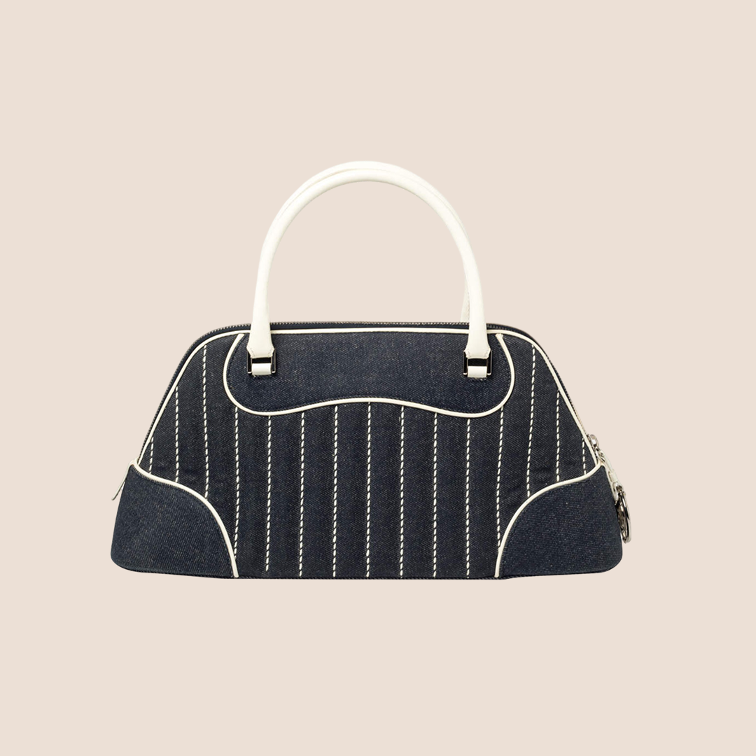 CHRISTIAN DIOR DENIM MONTAIGNE CADILLAC 1947 HANDLE BAG