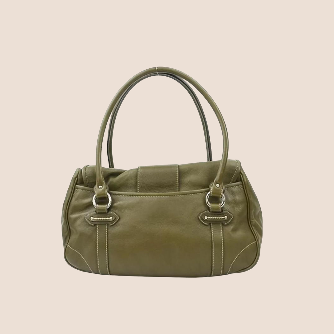 CHRISTIAN DIOR OLIVE GREEN ST. GERMAIN FLAP SHOULDER BAG