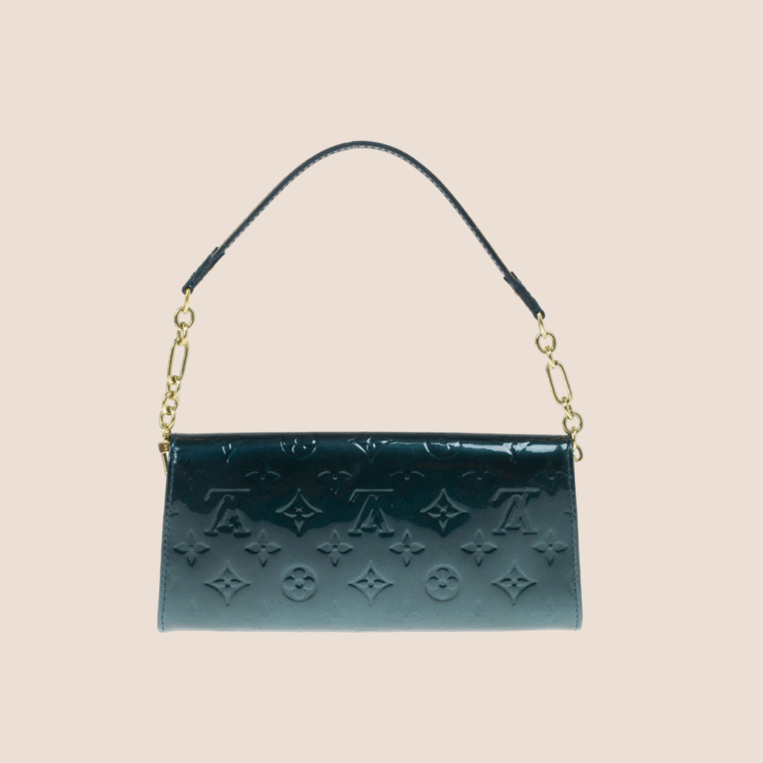 LOUIS VUITTON BLUE VERNIS MONOGRAM SUNSET BOULEVARD SHOULDER BAG