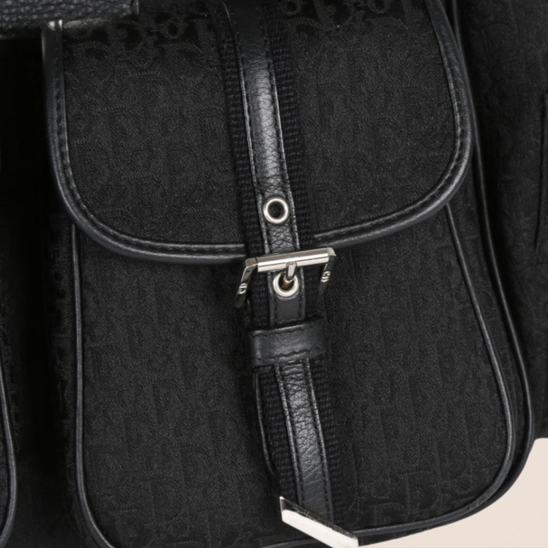 CHRISTIAN DIOR BLACK CANVAS STREET CHIC MULTIPOCKET BAG