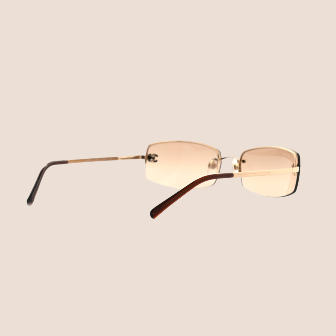 CHANEL 90s GOLD CC LOGO CRYSTAL SUNGLASSES
