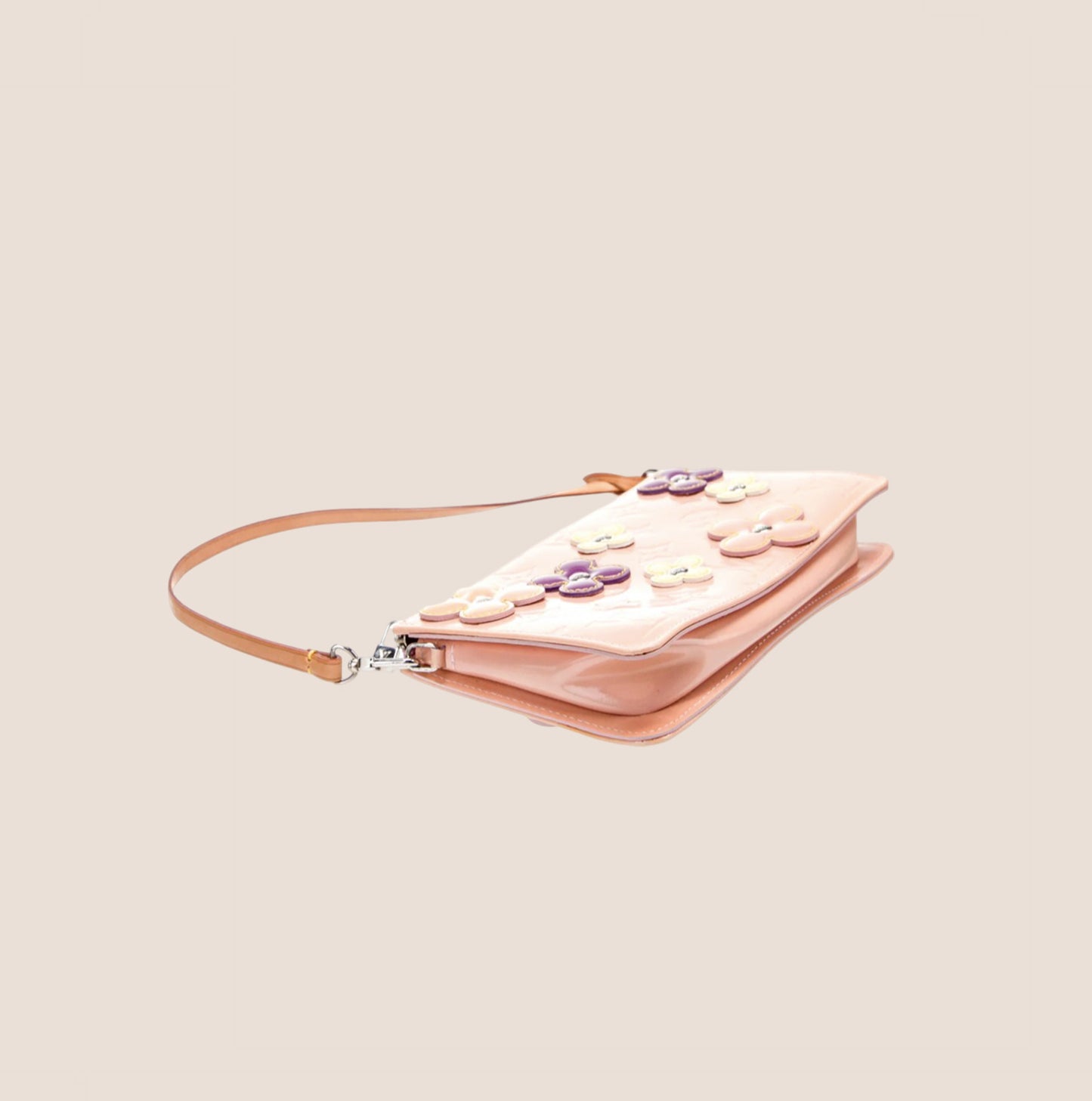 LOUIS VUITTON PINK MONOGRAM VERNIS LEXINGTON FLOWERS POCHETTE