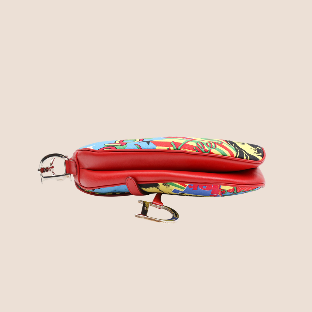 CHRISTIAN DIOR 2001 LIMITED EDITION RASTA MANIA SADDLE BAG