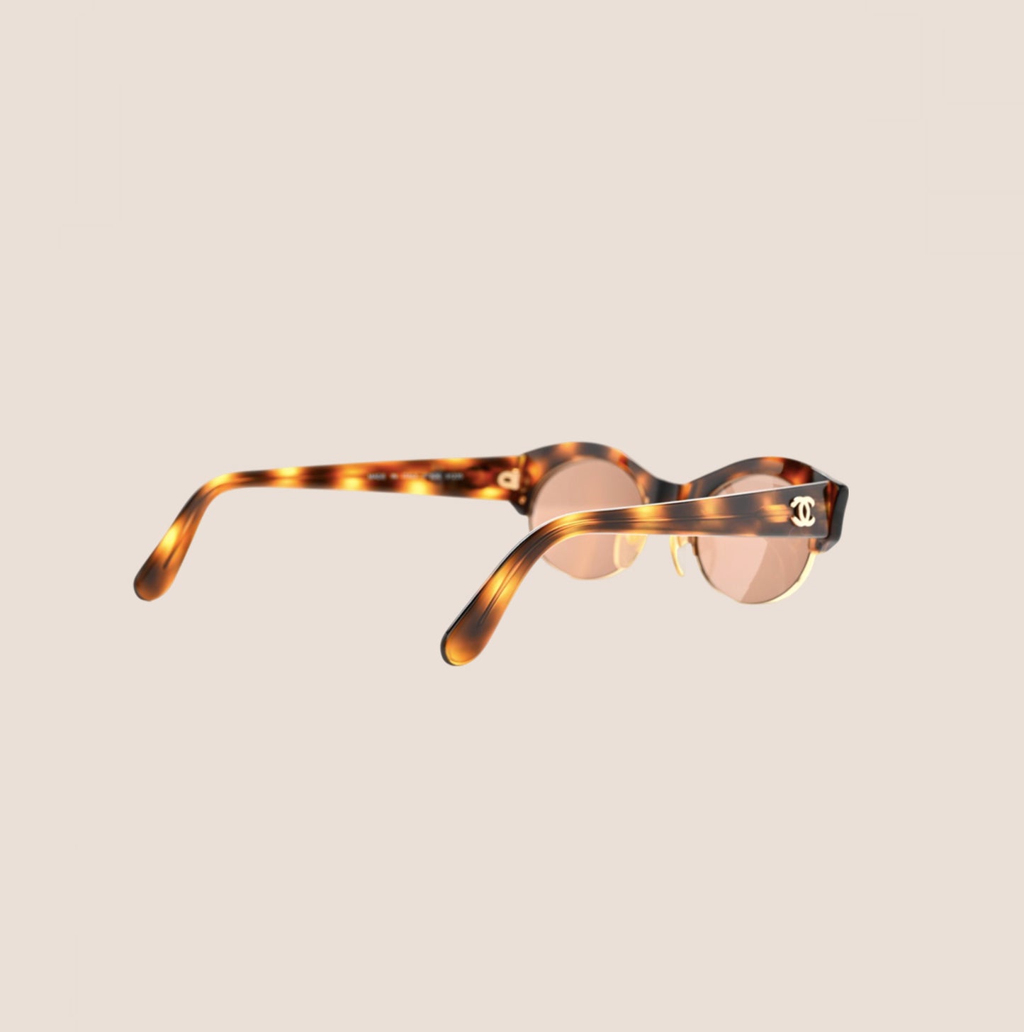 CHANEL 2000 TORTOISE RIM OVAL SUNGLASSES