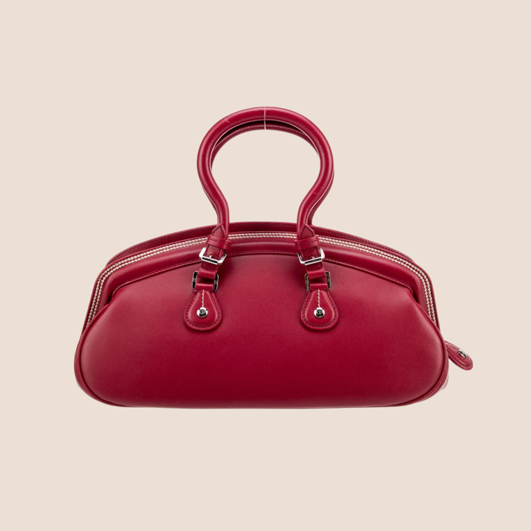 CHRISTIAN DIOR 2005 RED LEATHER DETECTIVE BAG