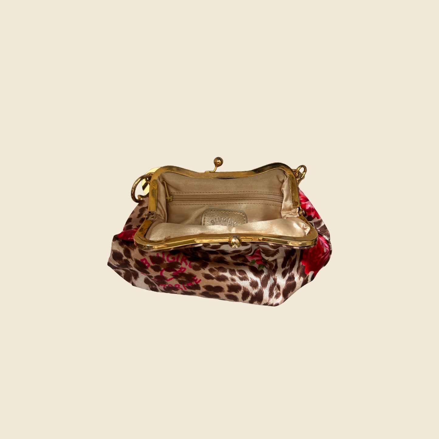 BLUMARINE 2000s JEWELS LEOPARD PRINT CLUTCH BAG