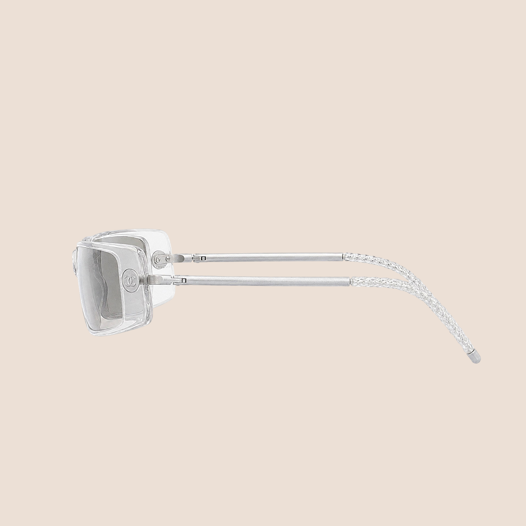 CHANEL 1990s TRANSPARENT RECTANGLE SUNGLASSES