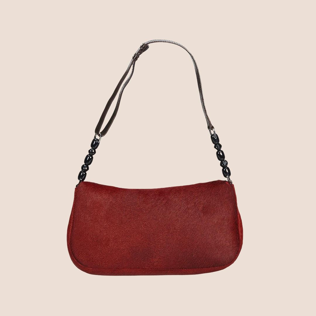 CHRISTIAN DIOR 2004 RED PONY HAIR MALICE BAG