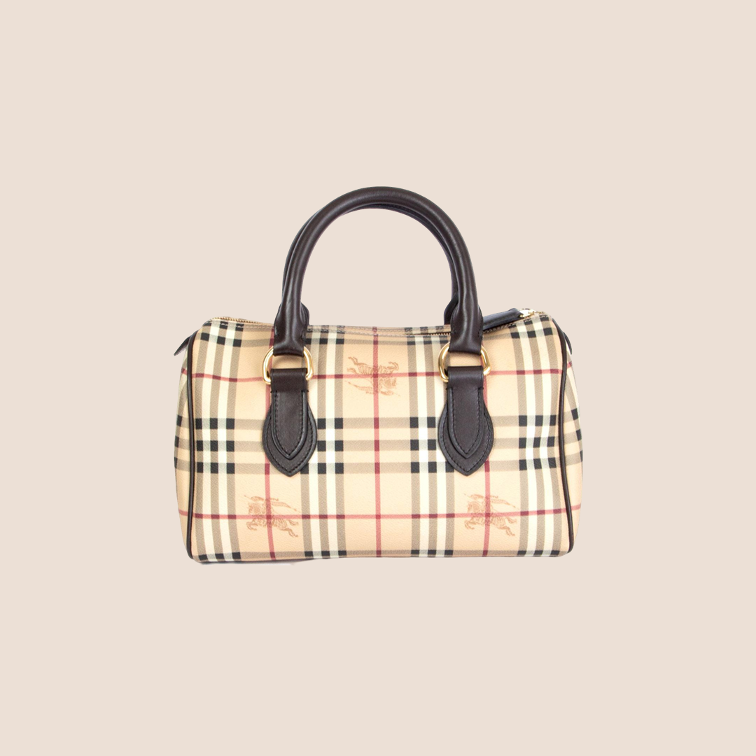 BURBERRY HAYMARKET CHECK MEDIUM BOSTON BAG