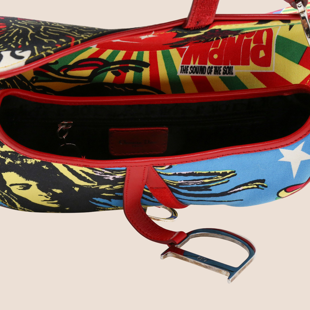 CHRISTIAN DIOR 2001 LIMITED EDITION RASTA MANIA SADDLE BAG