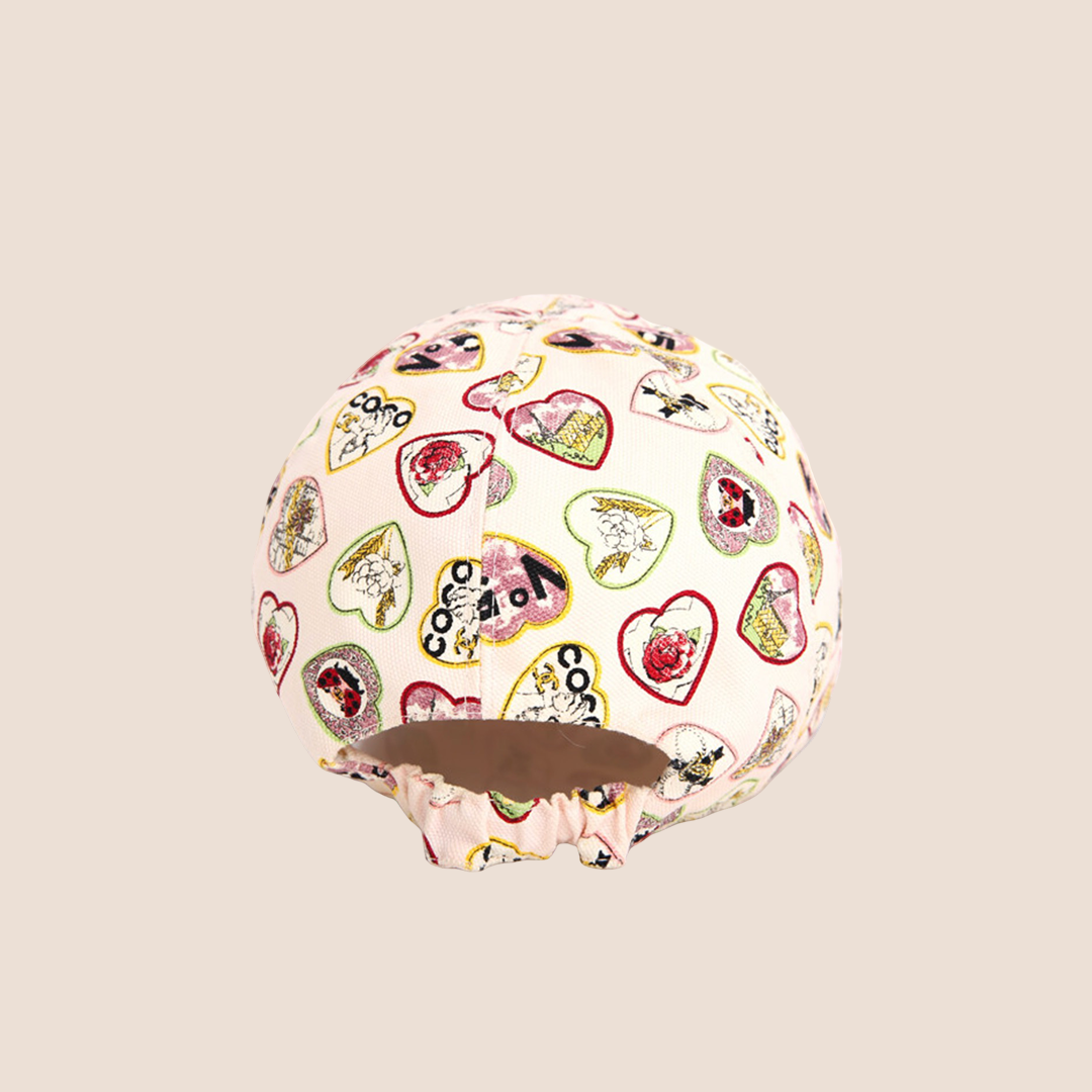 CHANEL 2006 PINK VALENTINES HEARTS PRINT CAP