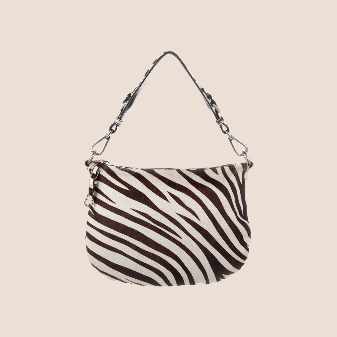 PRADA 2000 ZEBRA PRINT CAVALLINO HOBO BAG