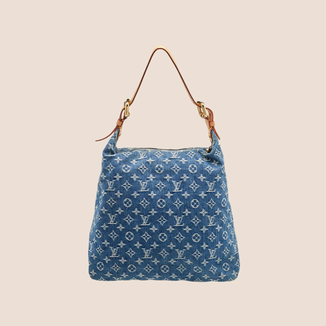 LOUIS VUITTON BLUE MONOGRAM DENIM BAGGY GM BAG