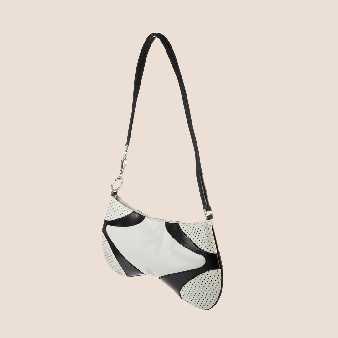 PRADA 2000 WHITE VITELLO DRIVE SHOULDER BAG