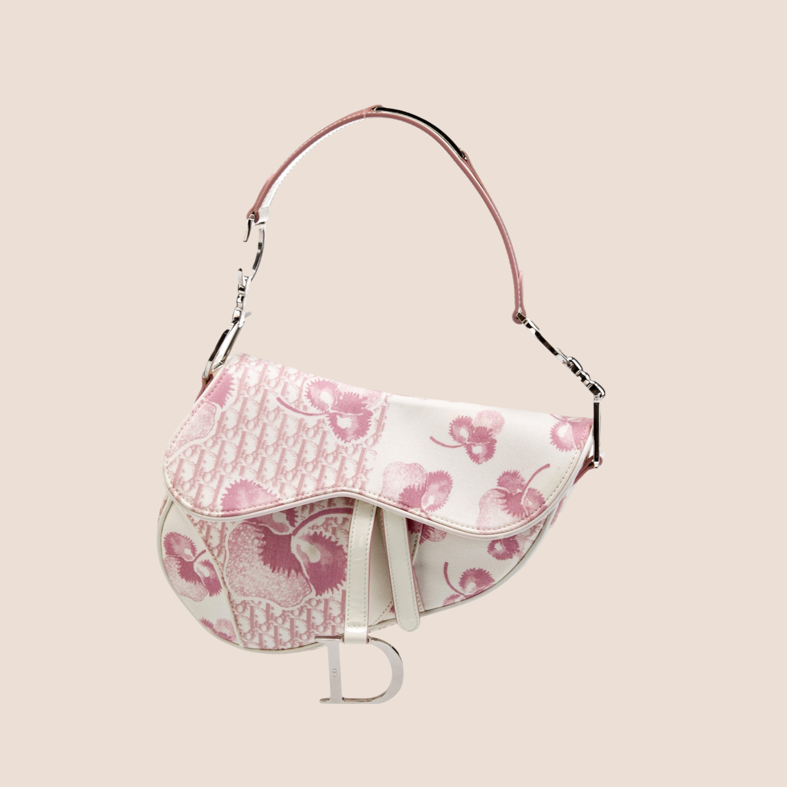 CHRISTIAN DIOR 2004 GIRLY PINK CHERRY BLOSSOM SADDLE BAG – RDB