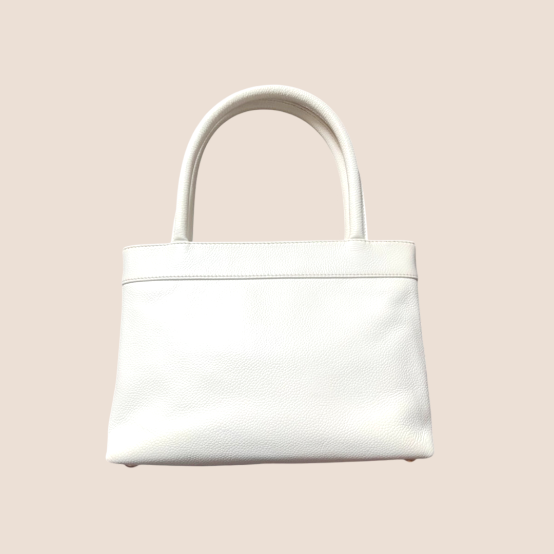 CHANEL CC LOGO TIMELESS WHITE TOTE BAG