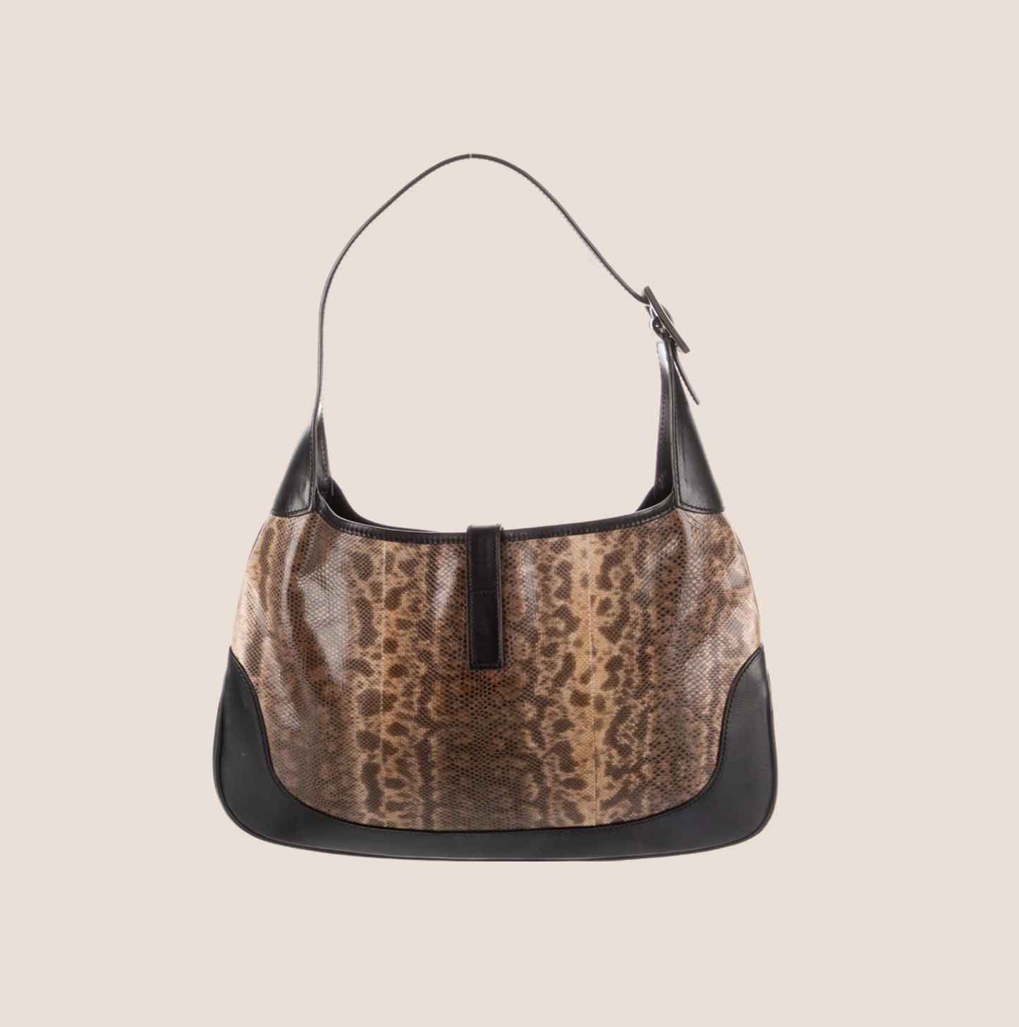 GUCCI FW 1999 LIZARD BROWN JACKIE O HOBO BAG
