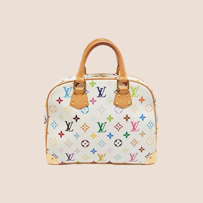 LOUIS VUITTON TAKASHI MURAKAMI WHITE MULTICOLOUR TROUVILLE BAG