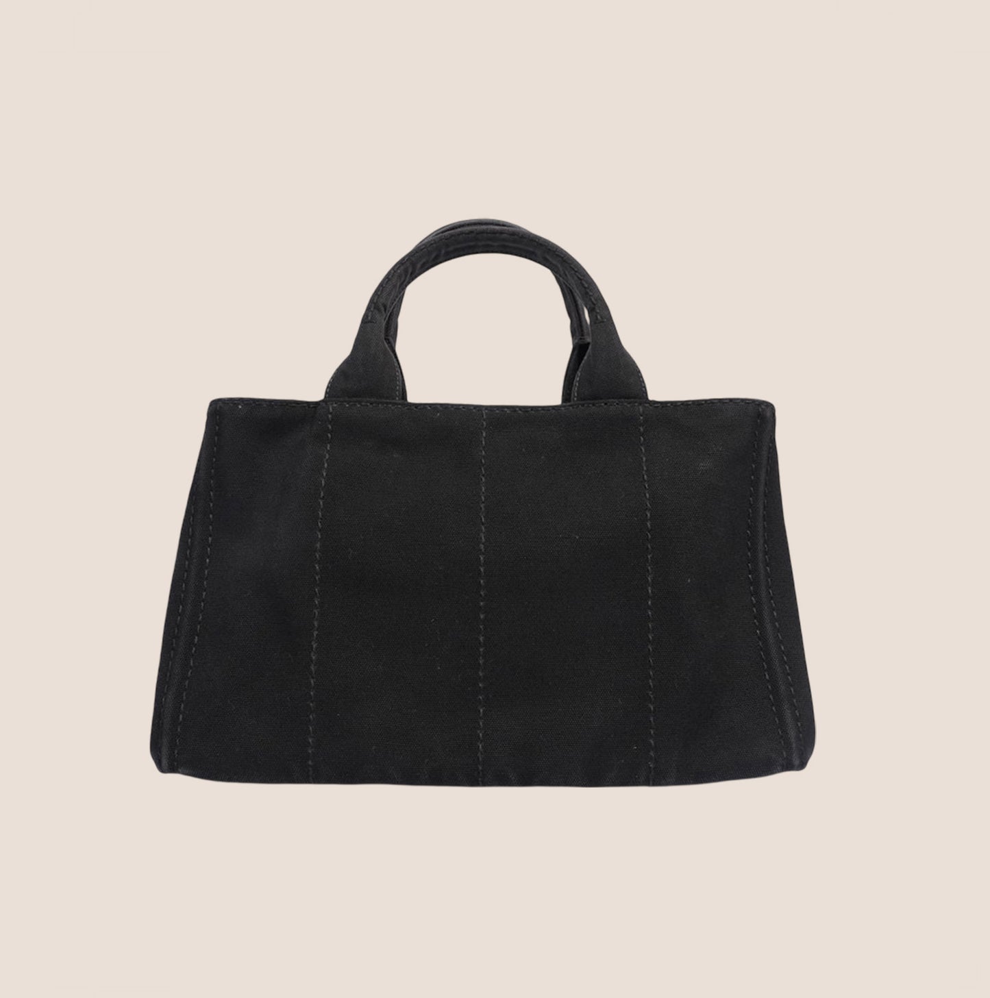 PRADA CANAPA BLACK LOGO HANDBAG