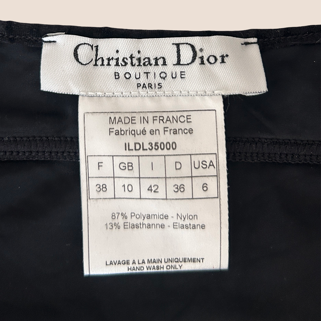 CHRISTIAN DIOR 2005 BLACK VELVET "PEACE & LOVE" FRINGE TOP