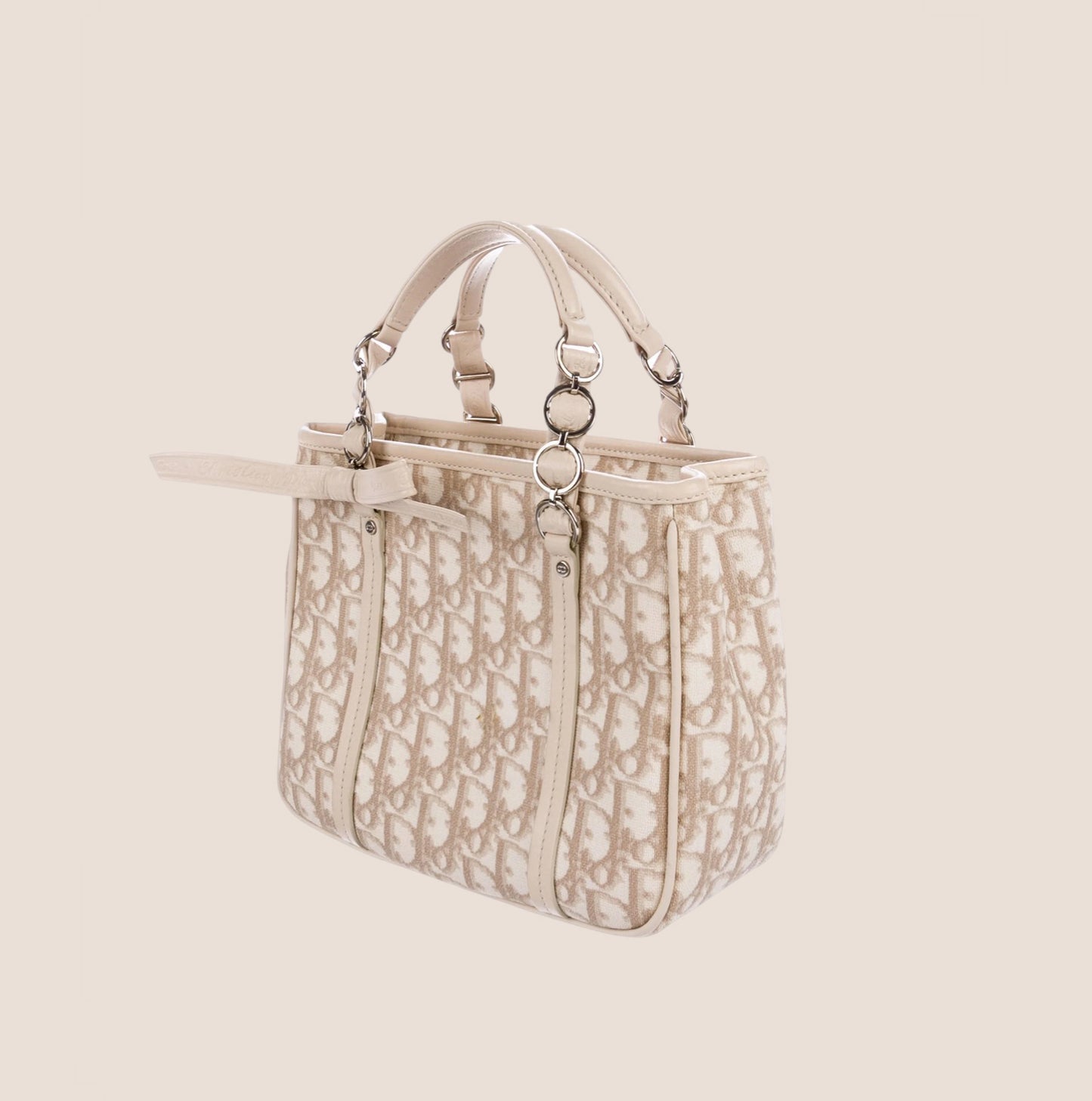 CHRISTIAN DIOR 2005 CREAM TROTTER ROMANTIQUE MINI TOTE BAG