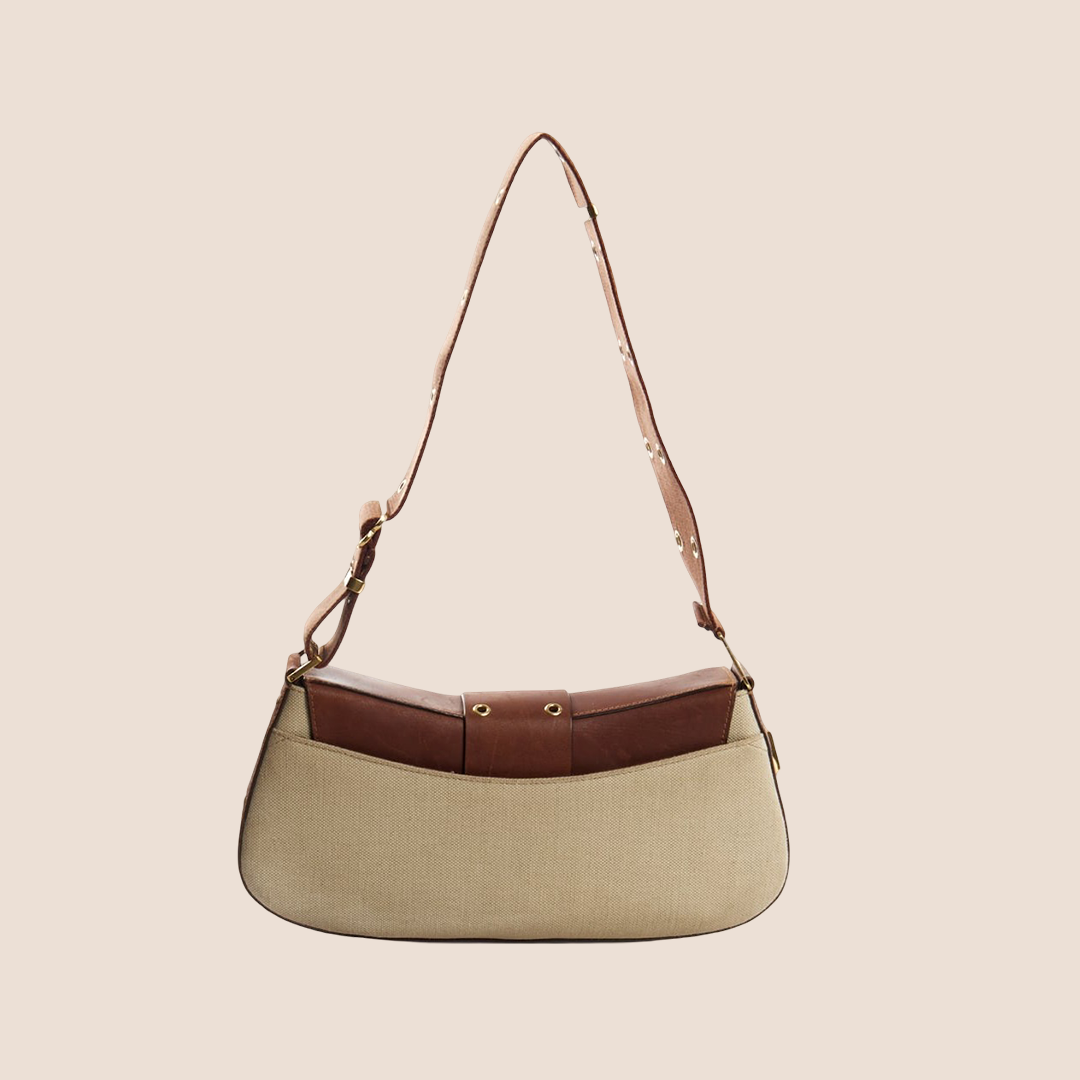 CHRISTIAN DIOR BROWN & CREAM STREET CHIC COLUMBUS BAG