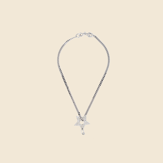 CHRISTIAN DIOR 1990s SILVER STAR PENDANT NECKLACE