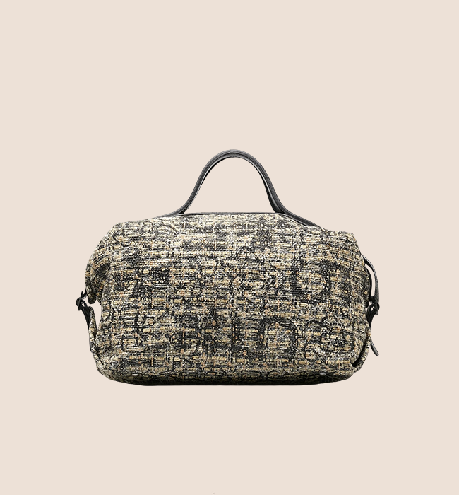 CHANEL 2006 TWEED CLOVER DUFFLE HANDBAG