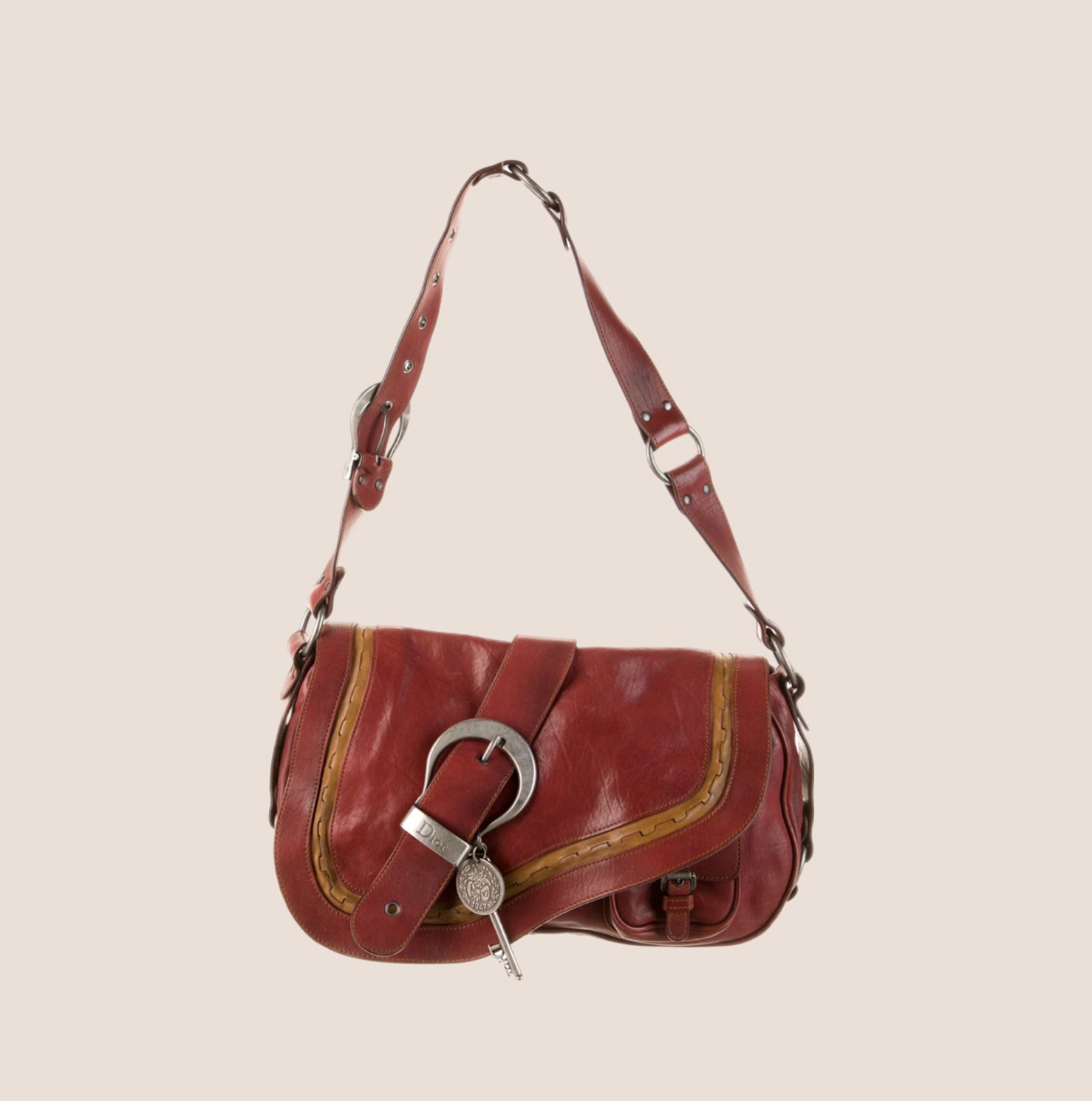 CHRISTIAN DIOR RED LEATHER GAUCHO BAG – RDB