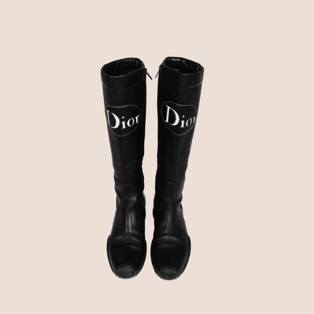 CHRISTIAN DIOR 2000 LOGO COMBAT BOOTS