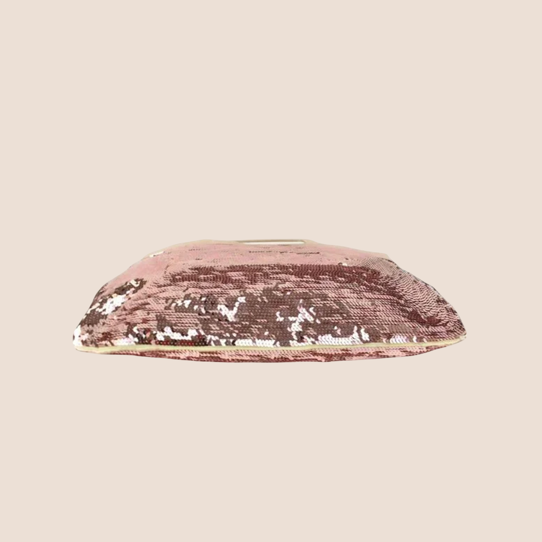 MIU MIU 2000 ROSE GOLD SEQUIN CLUTCH