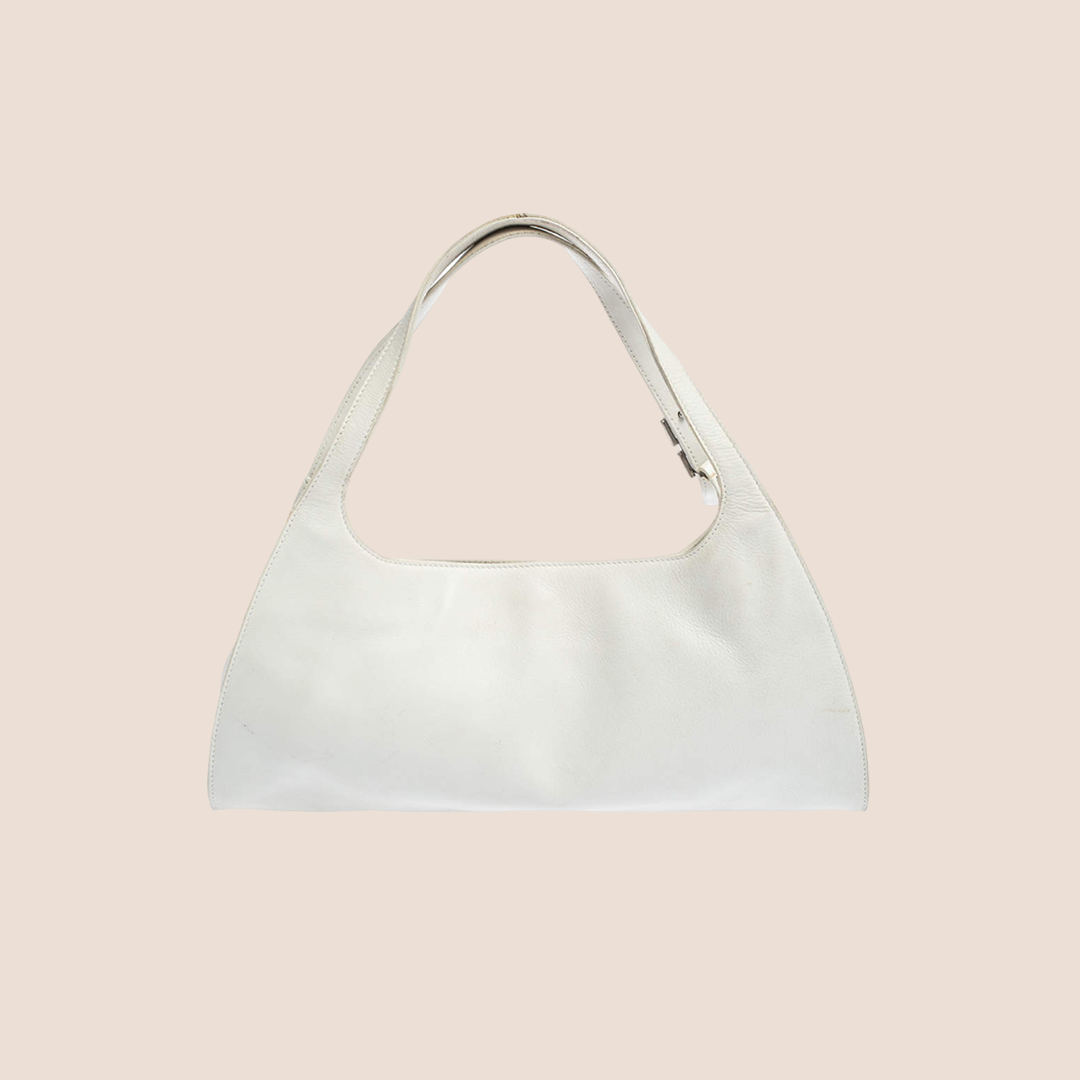 GUCCI WHITE LEATHER SHOULDER BAG