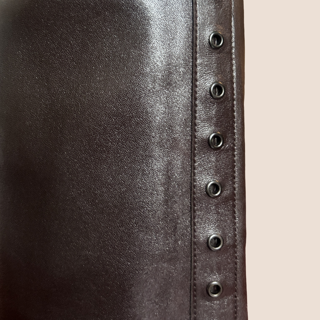 CHRISTIAN DIOR FALL 2003 CHOCOLATE BROWN LEATHER TROUSERS