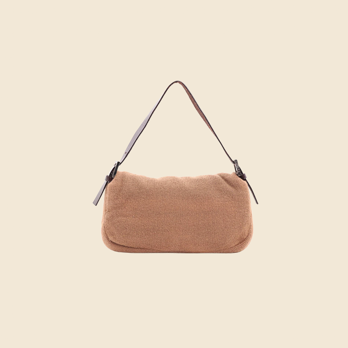 FENDI CHOCOLATE BROWN CASHMERE BAGUETTE