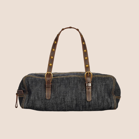 MIU MIU 2000 DENIM STUDDED HANDBAG