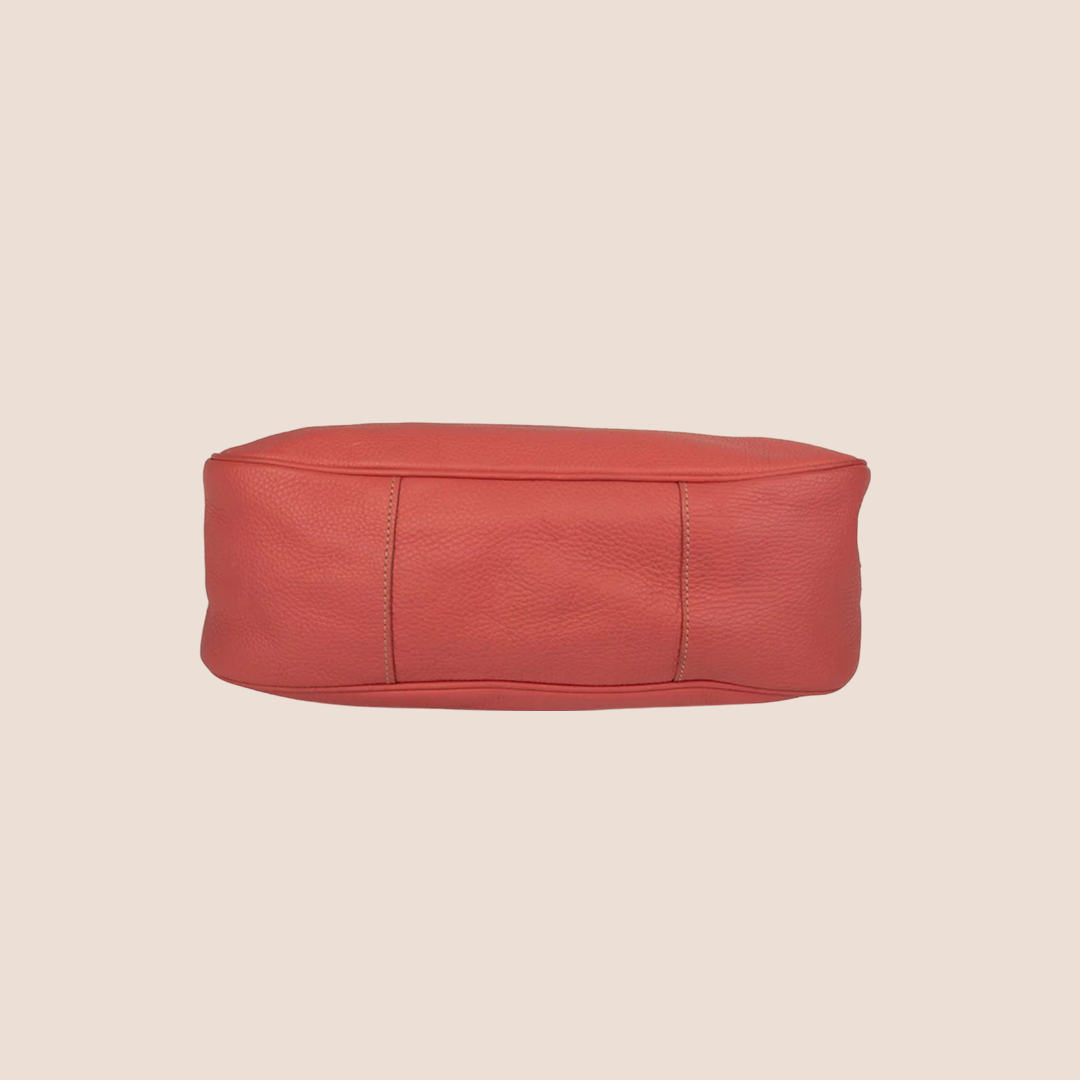 PRADA PINK LEATHER BUCKLE MOON BAG
