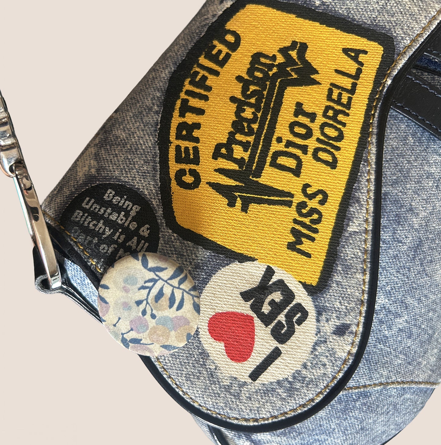 CHRISTIAN DIOR 2001 DENIM "MISS DIORELLA" SADDLE BAG