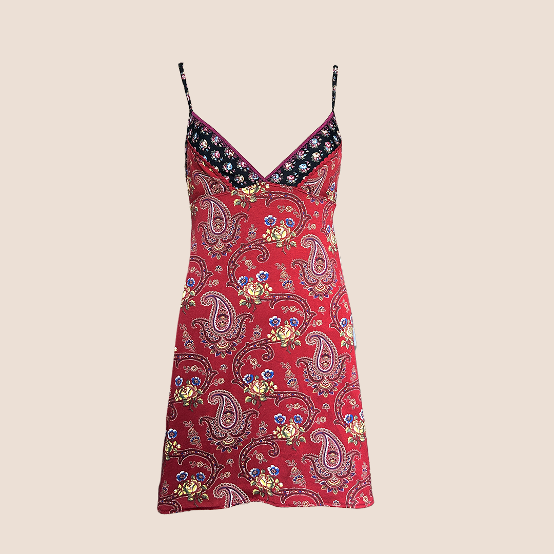 CHRISTIAN DIOR 2002 RED BANDANA MINI DRESS