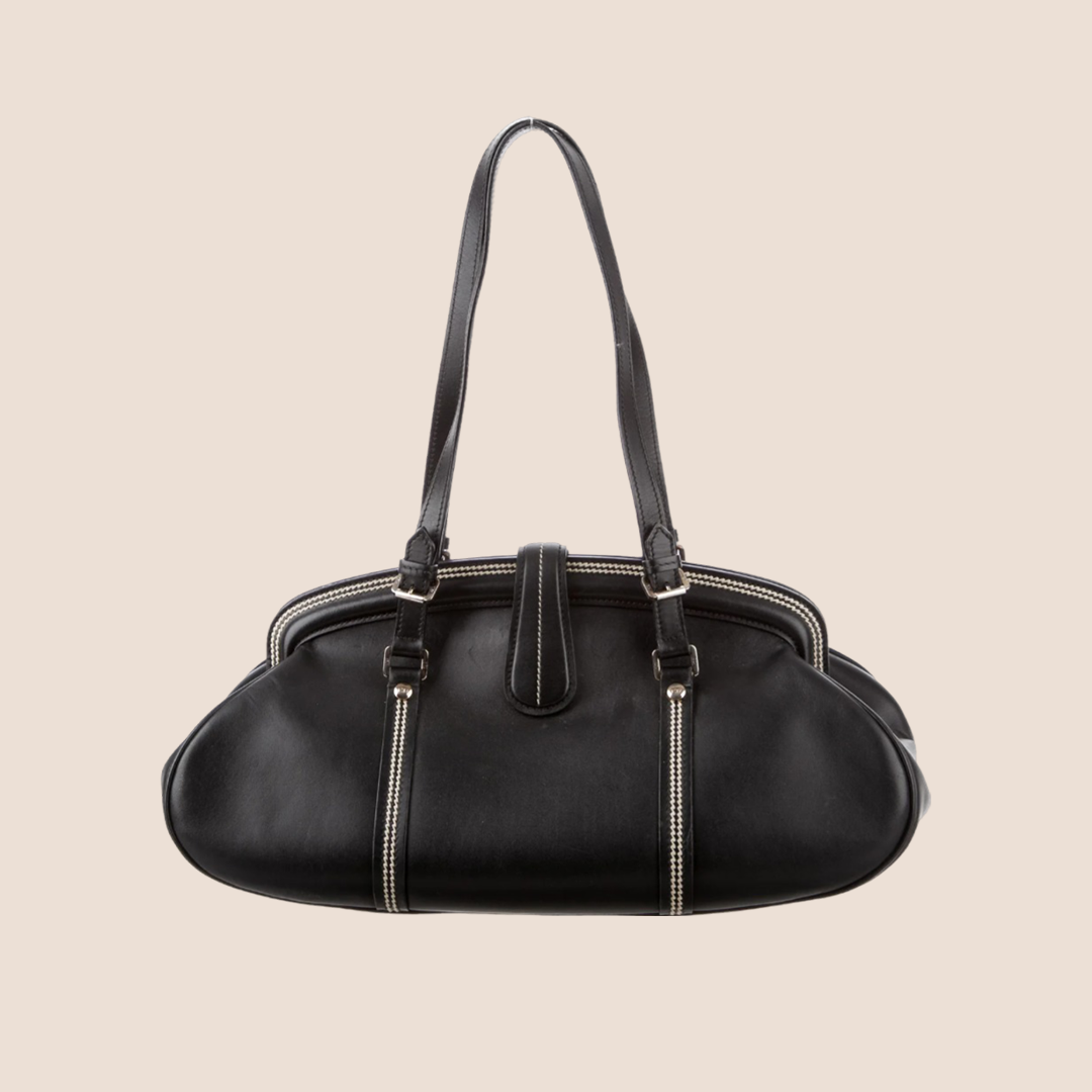CHRISTIAN DIOR BLACK FRAME DETECTIVE BAG