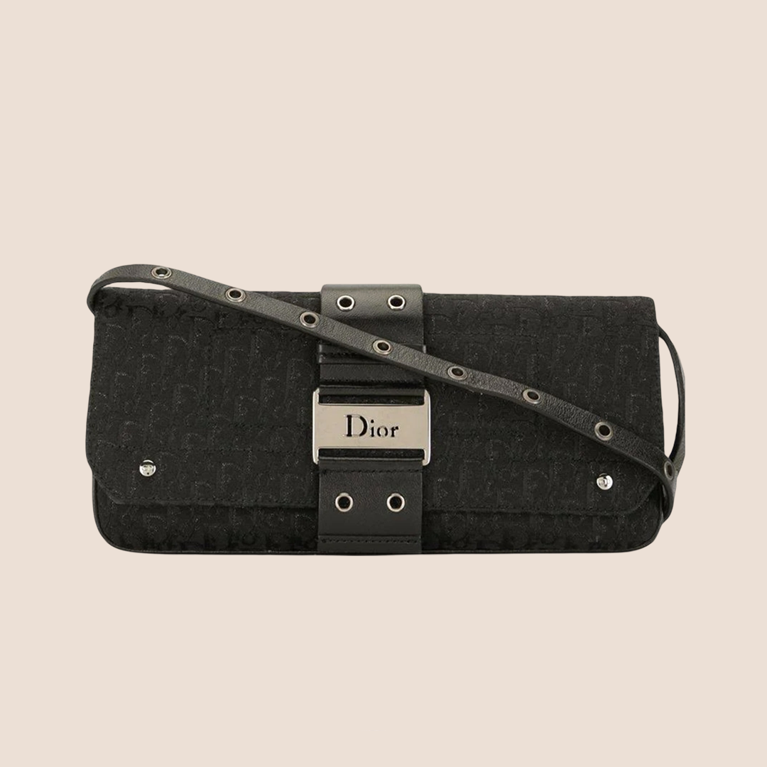 CHRISTIAN DIOR BLACK TROTTER STREET CHIC OPERA CROSSBODY CLUTCH – RDB