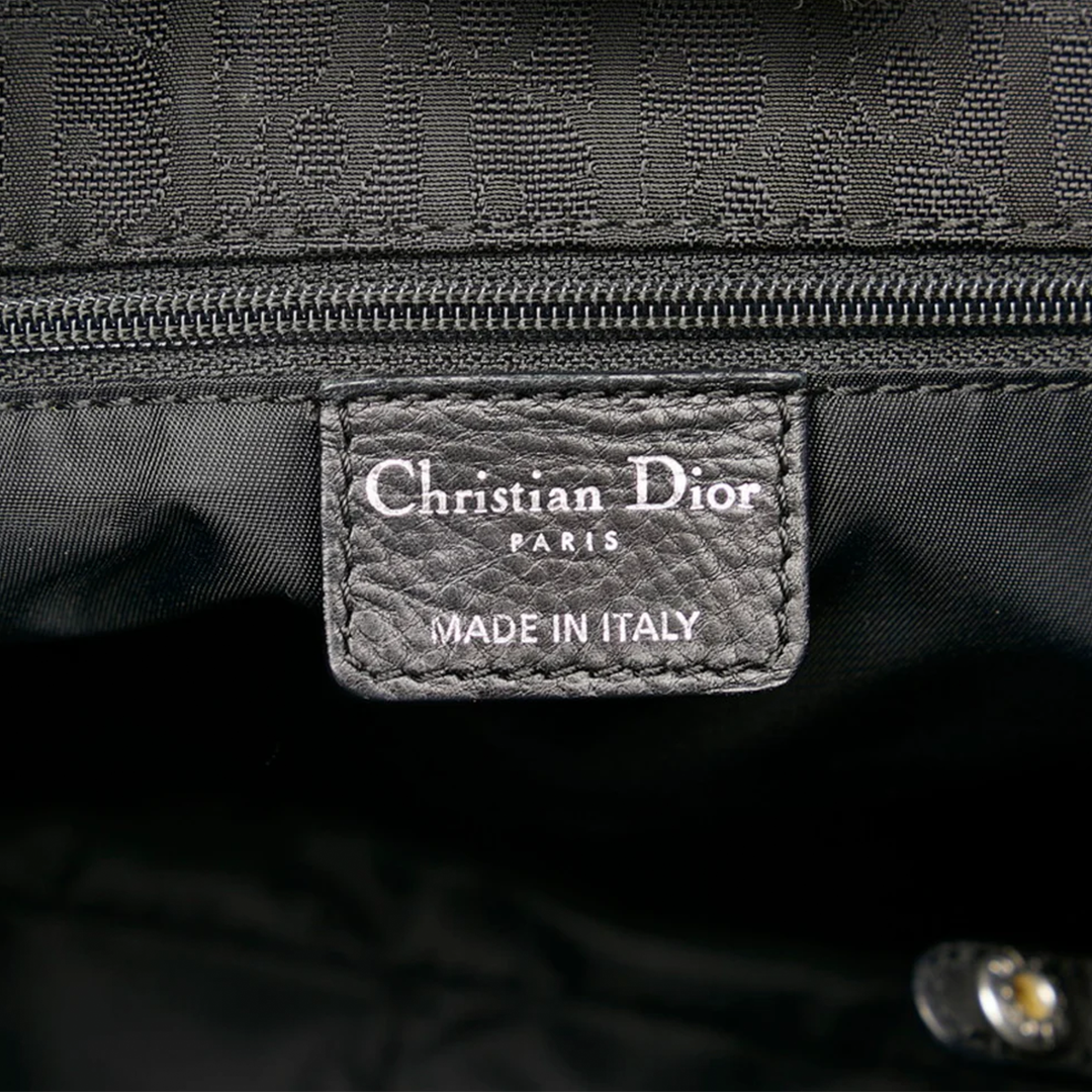 CHRISTIAN DIOR BLACK DIORISSIMO CANVAS MULTIPOCKET CHARM BAG