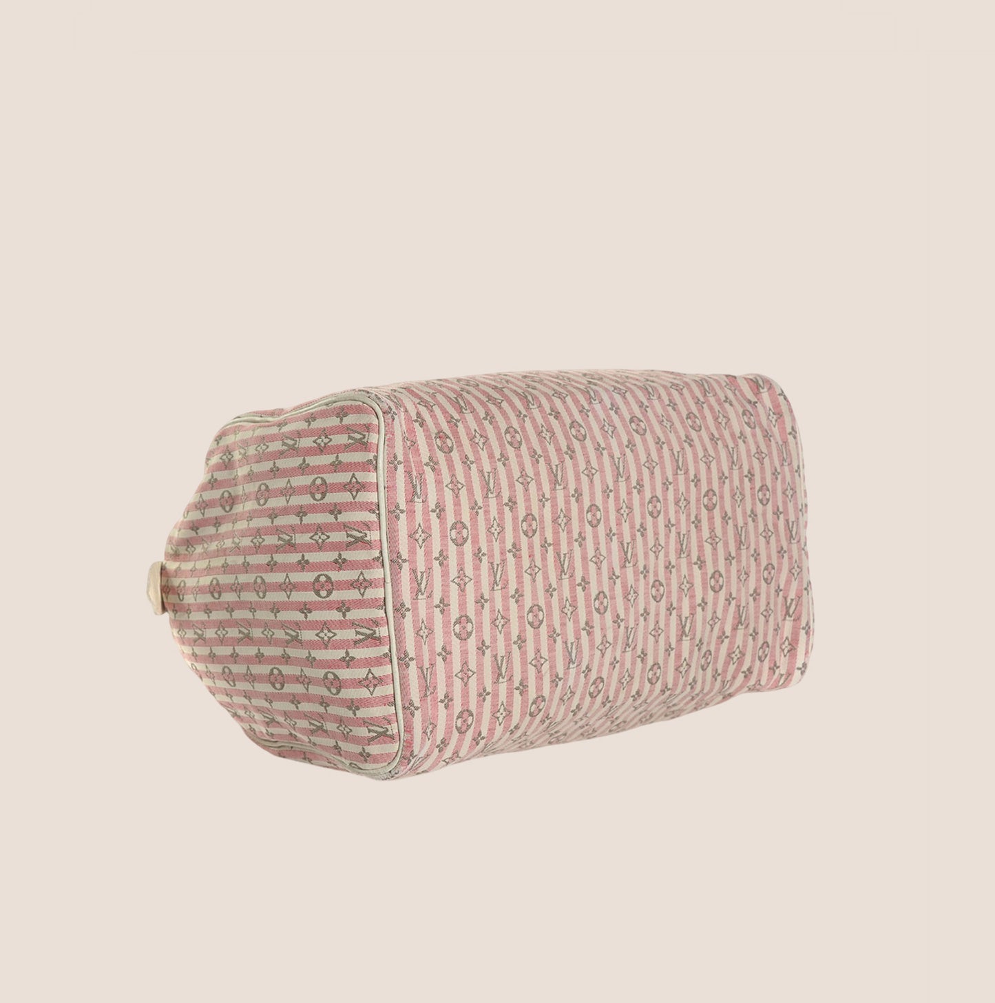 LOUIS VUITTON PINK & WHITE MONOGRAM MINI LIN CROISETTE SPEEDY 30 BAG
