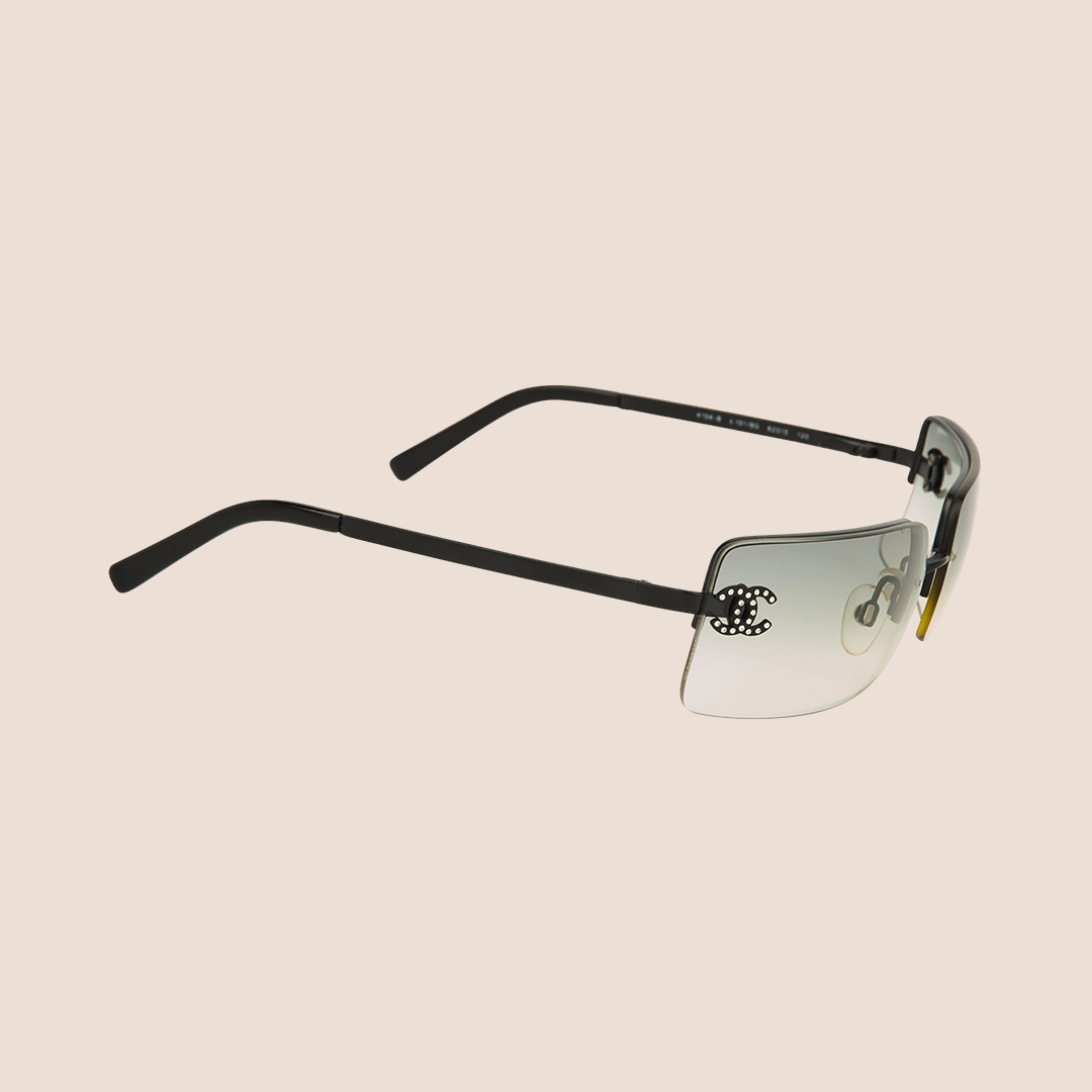 CHANEL 90s RIMLESS CC CRYSTAL SUNGLASSES