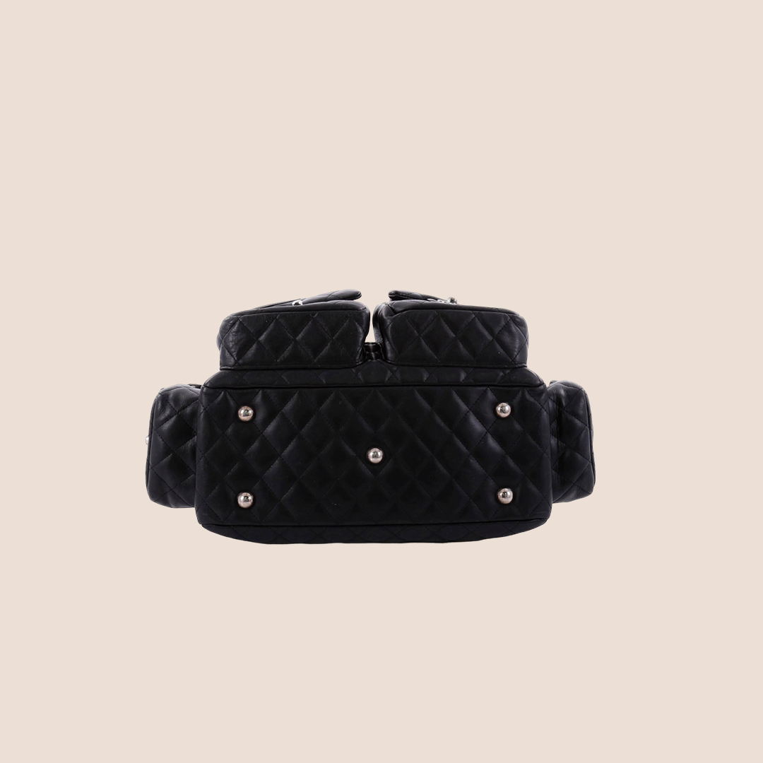 CHANEL 2005 CAMBON BLACK REPORTER BAG