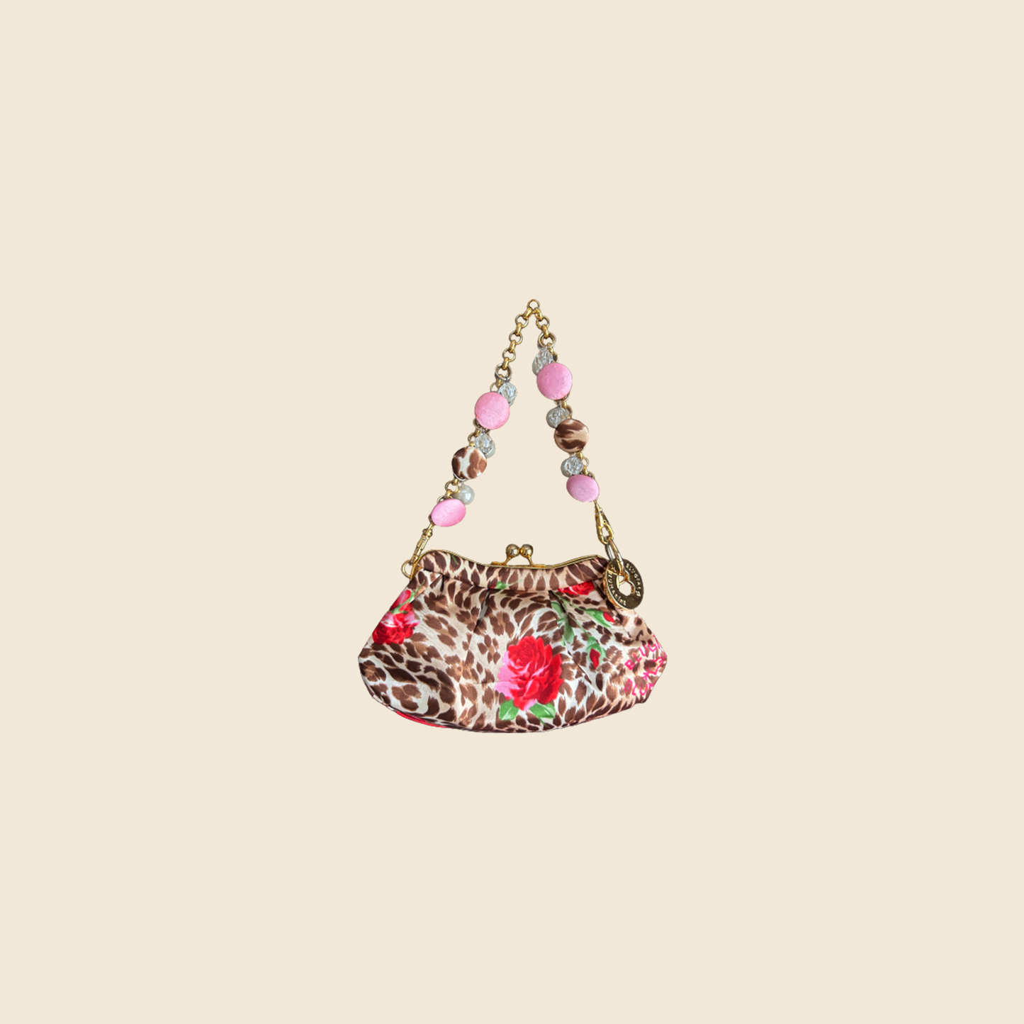 BLUMARINE 2000s JEWELS LEOPARD PRINT CLUTCH BAG