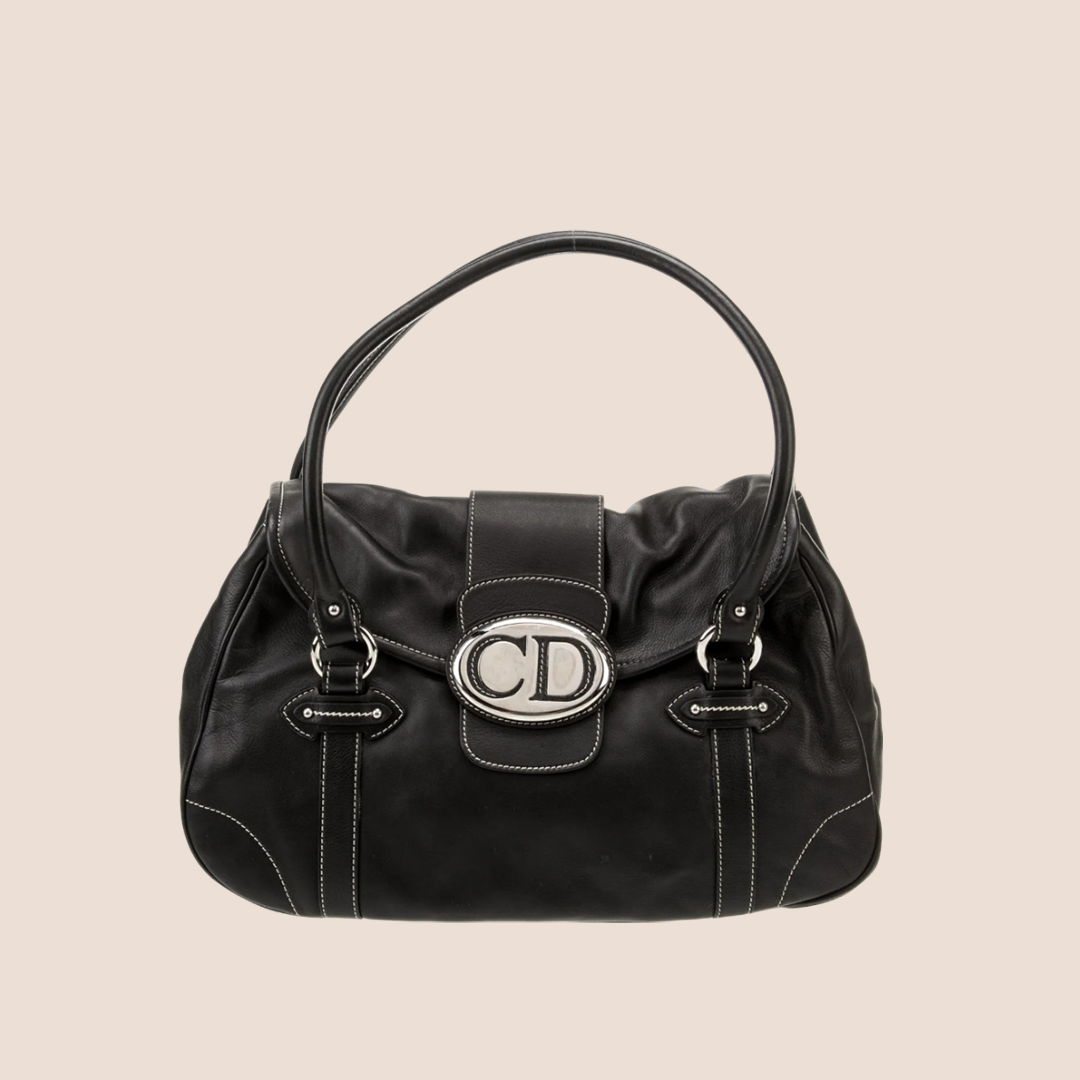 CHRISTIAN DIOR 2006 BLACK CD SAINT GERMAIN FLAP BAG – RDB